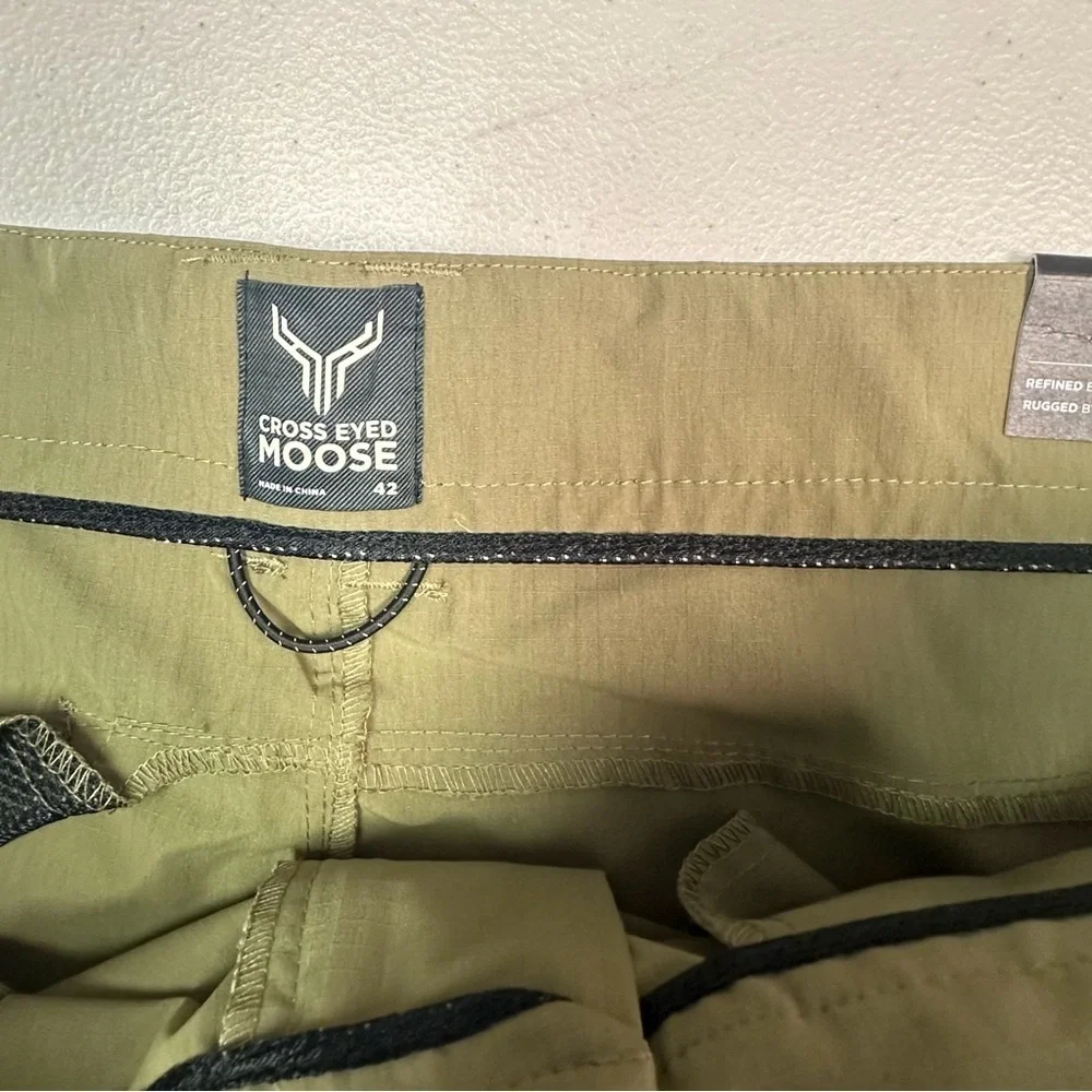 Cross Eyed Moose Men's Dusky Green Cargo Pants Polyester Size 42